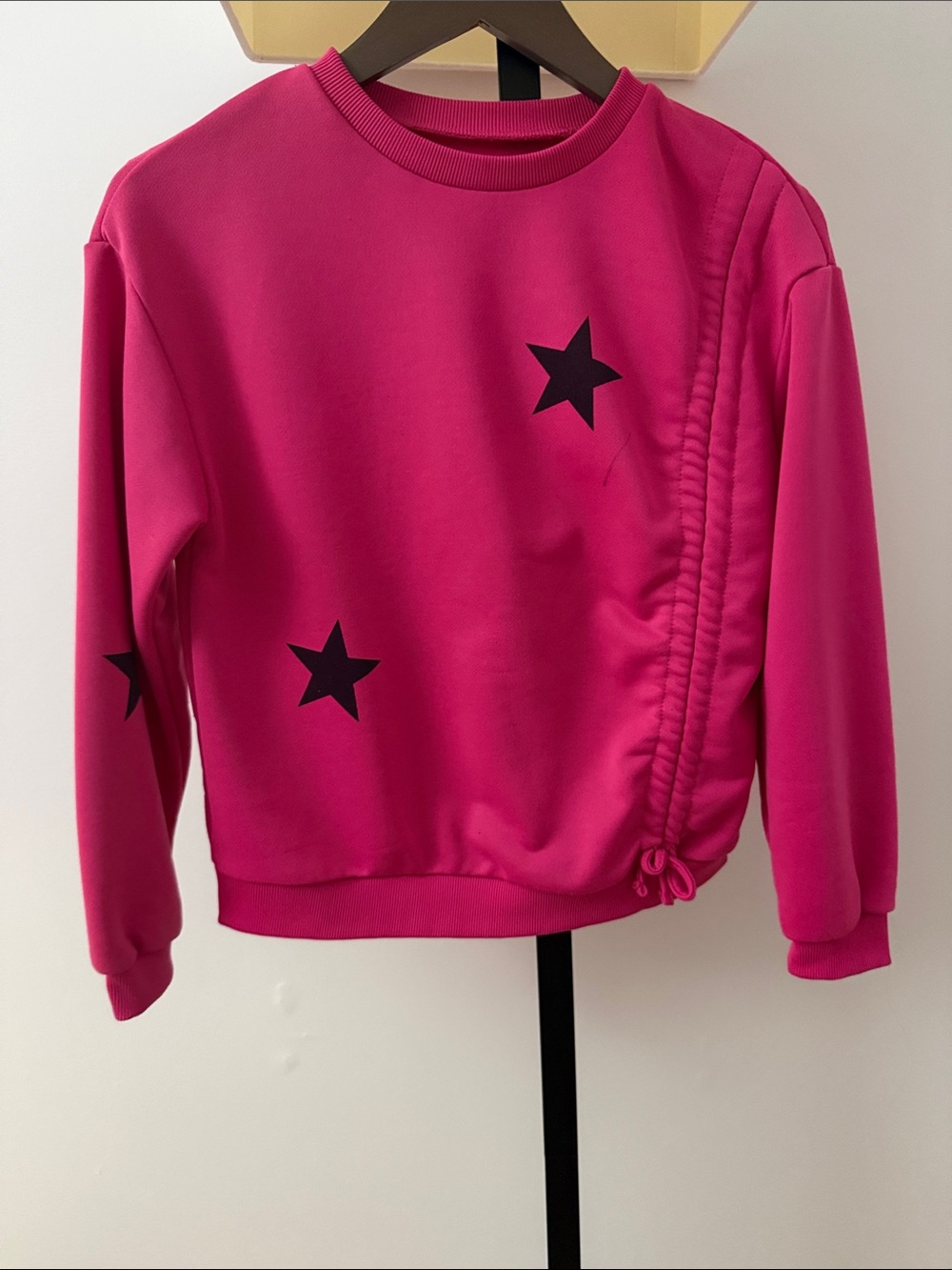 SHEIN Hot Pink Kids Drawstring Sweatshirt